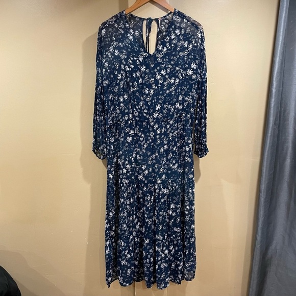 Free People WallFlower Blue Floral
Tiered Ruffle Sheer Midi Dress - Picture 2 of 5